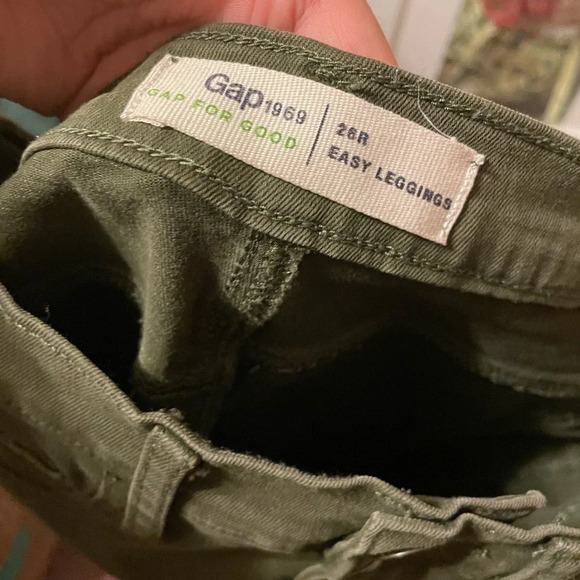 GAP OLIVE GREEN SKINNY JEGGINGS - Picture 3 of 4